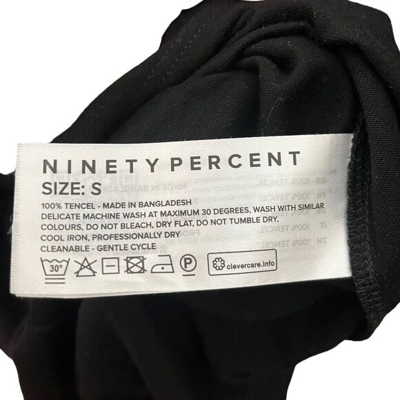 Ninety Percent NWT Hyachinth Midi Dress Women’s Small Black Ruched Long Sleeve - Picture 8 of 12